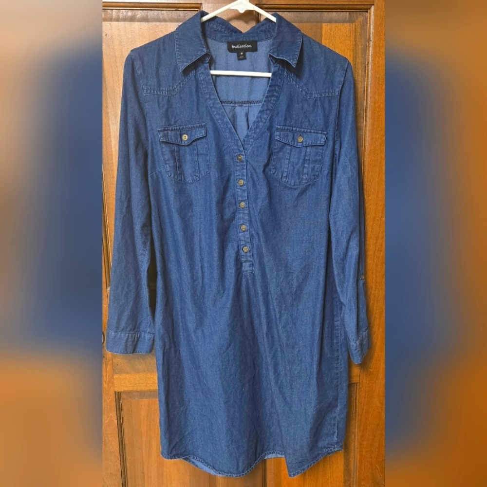 Indication Denim Shirt Dress, M (PTP=19") - Picture 2 of 6
